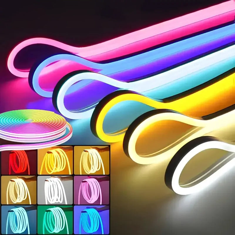 Fita LED Neon RGB - Bluetooth, Sincronização com Musica e Controlo por App Fita LED Neon RGB - Bluetooth, Sincronização com Musica e Controlo por App